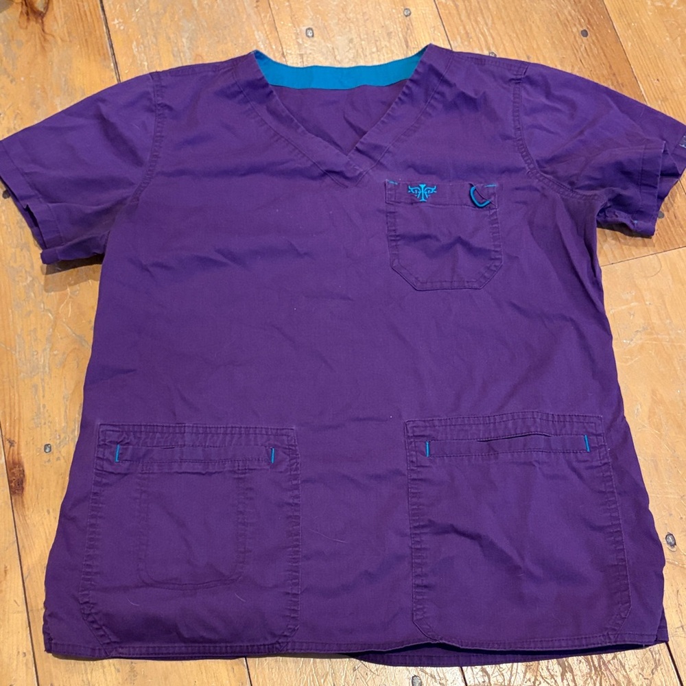 Purple Scrub Top with front pockets